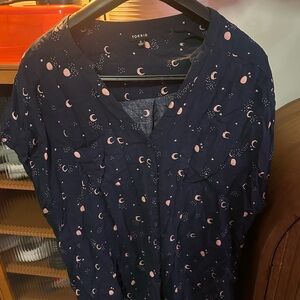 Torrid Dark Blue Celestial Print Top